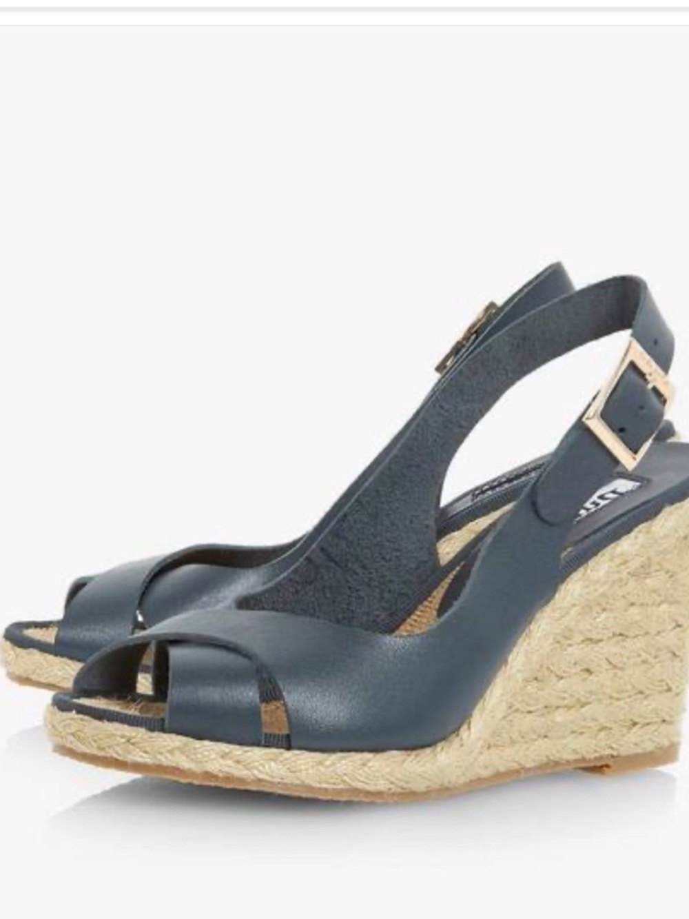 Dune London Teal Cross-Strap Espadrille Sandals 9 9.5